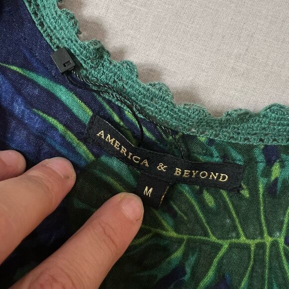 🔥🔥5 for $25🔥🔥 America & Beyond Green Tropical Surplice Mini Swim Suit Cover Up - Picture 10 of 13